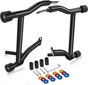 1997-2008 Saddlebag Guards Tip-Over Crash Bars Rails Rear Saddle Bag Support Bracket Protection Kit Fit for Harley Touring Street Glide Road Glide Road King Electra Glide Ultra Limited