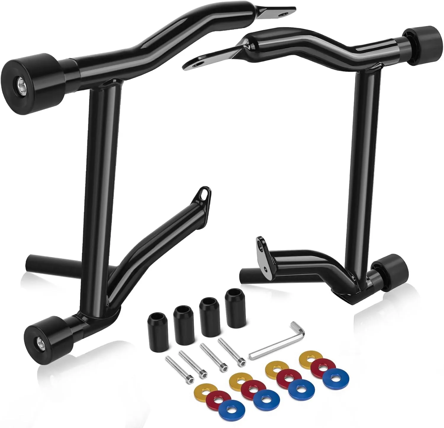 1997-2008 Saddlebag Guards Tip-Over Crash Bars Rails Rear Saddle Bag Support Bracket Protection Kit Fit for Harley Touring Street Glide Road Glide Road King Electra Glide Ultra Limited