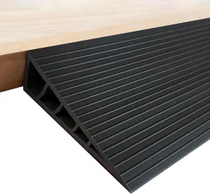 1" Rise Threshold Ramps for Doorways 40 in Floor Transition Strip Wheelchairs Ramps, Edge Door Threshold Reducer Transition Strips for Home Steps (Black, 2 PC)