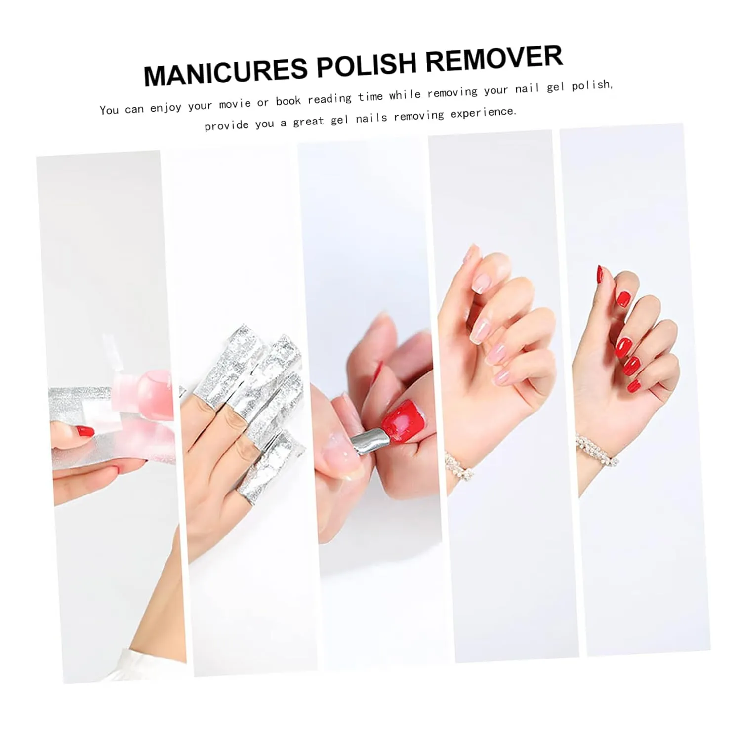 2000 pcs Nail Foil Wraps Gel Nail Polish Remover Packs Soak Off Nail Art Removal Easy Soak Off Varnish Cleaner Home Use