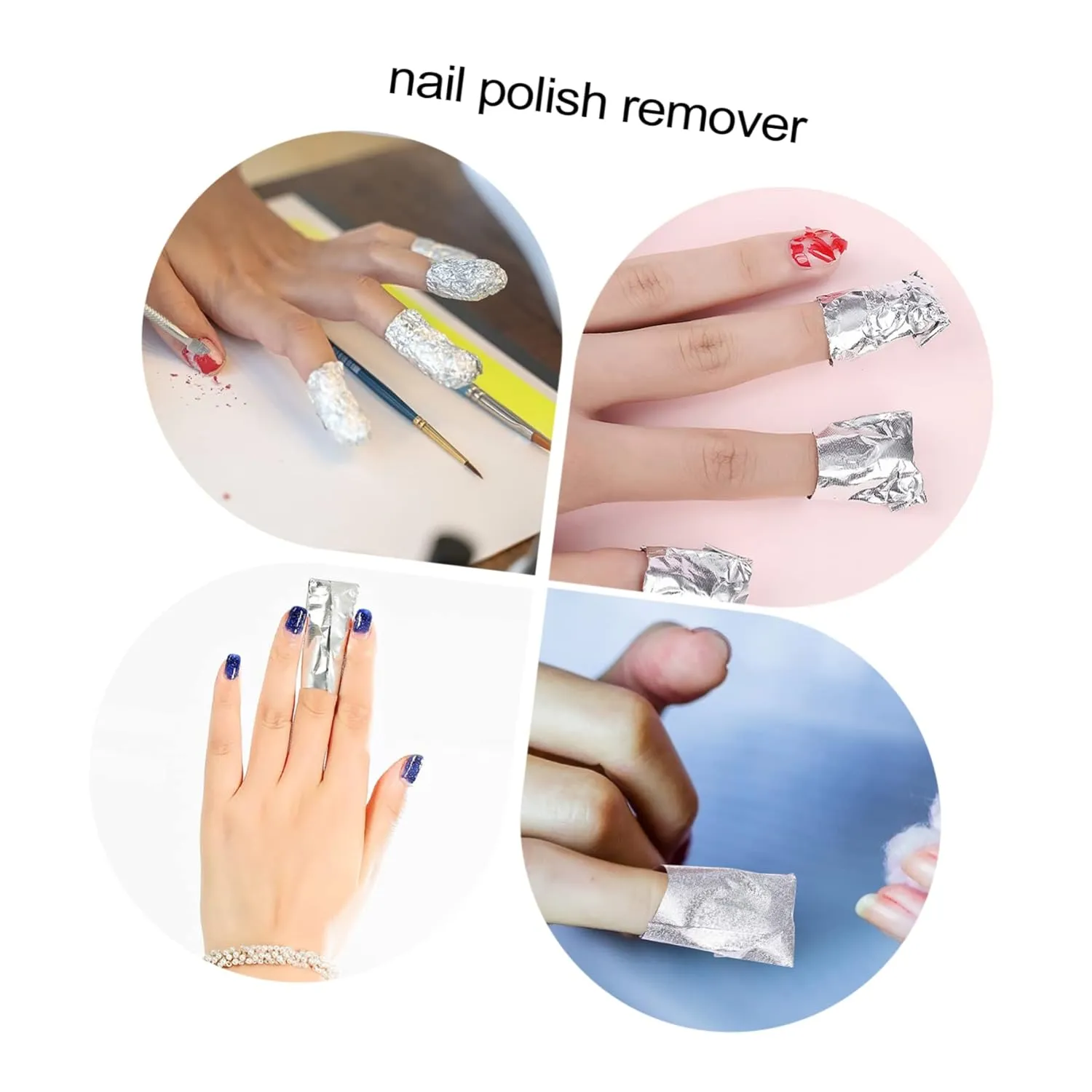 2000 pcs Nail Foil Wraps Gel Nail Polish Remover Packs Soak Off Nail Art Removal Easy Soak Off Varnish Cleaner Home Use