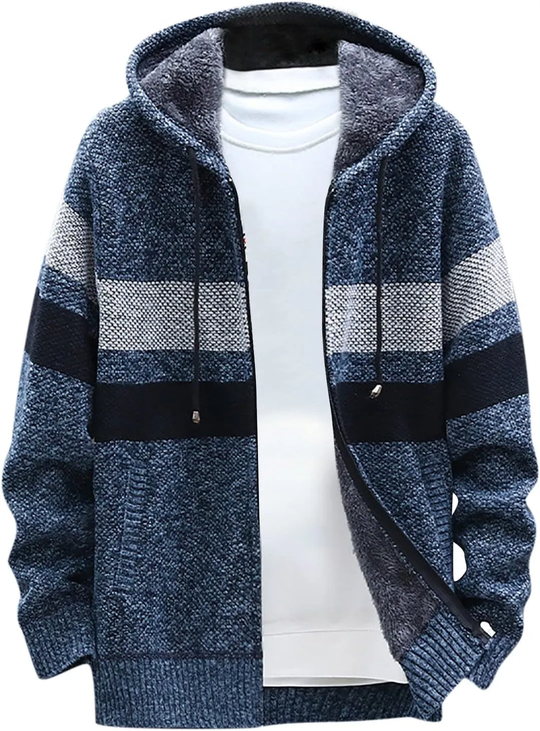 2024 Fashion Knitwear for Men's Sweater Coat Retro Lapel Button Plus Size Cable Knited Cardigan Henley Sweater