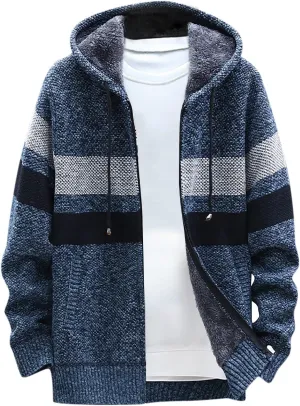 2024 Fashion Knitwear for Men's Sweater Coat Retro Lapel Button Plus Size Cable Knited Cardigan Henley Sweater