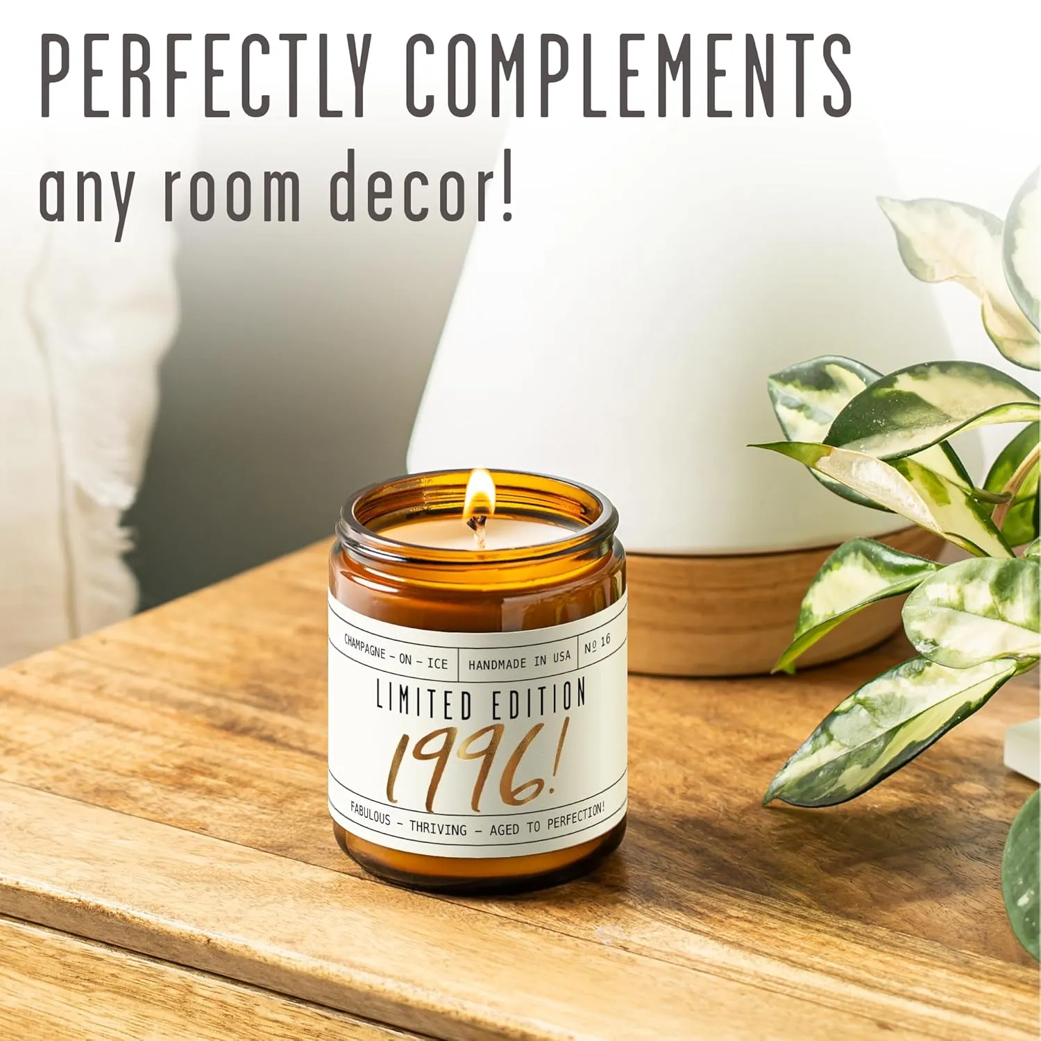 29th Birthday Gifts for Women - 'Limited Edition 1996' Soy Candle, w/Champagne on Ice I 29 Birthday Gifts for Women I 29st Birthday Gift for Her Ideas I 9oz Reusable Jar, 50Hr Burn, Made in USA