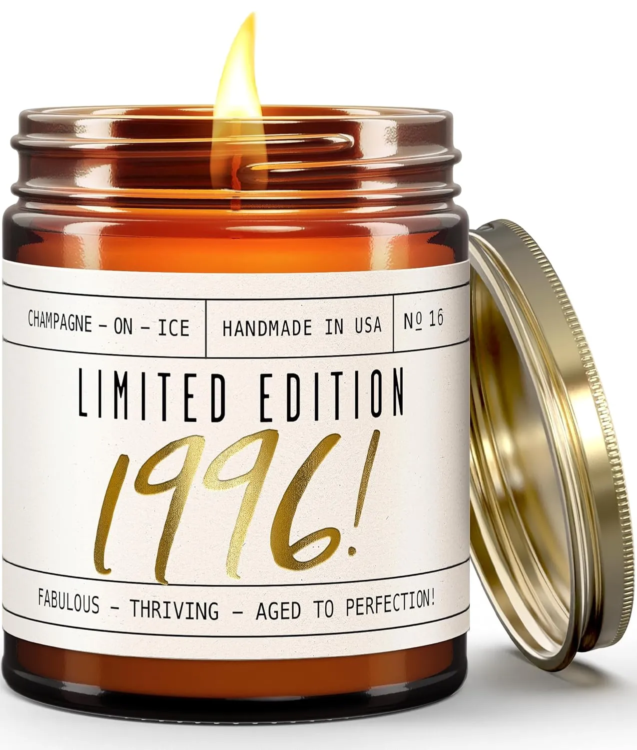 29th Birthday Gifts for Women - 'Limited Edition 1996' Soy Candle, w/Champagne on Ice I 29 Birthday Gifts for Women I 29st Birthday Gift for Her Ideas I 9oz Reusable Jar, 50Hr Burn, Made in USA