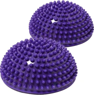 2Pack Hedgehog Balance Pods Stability Balance Trainer Dots with Needle Pump Half Spiky Fitness Ball Domes for Kids Adults Stability Training, Physical Therapy, Core Strength Gymnastics Home Exercise