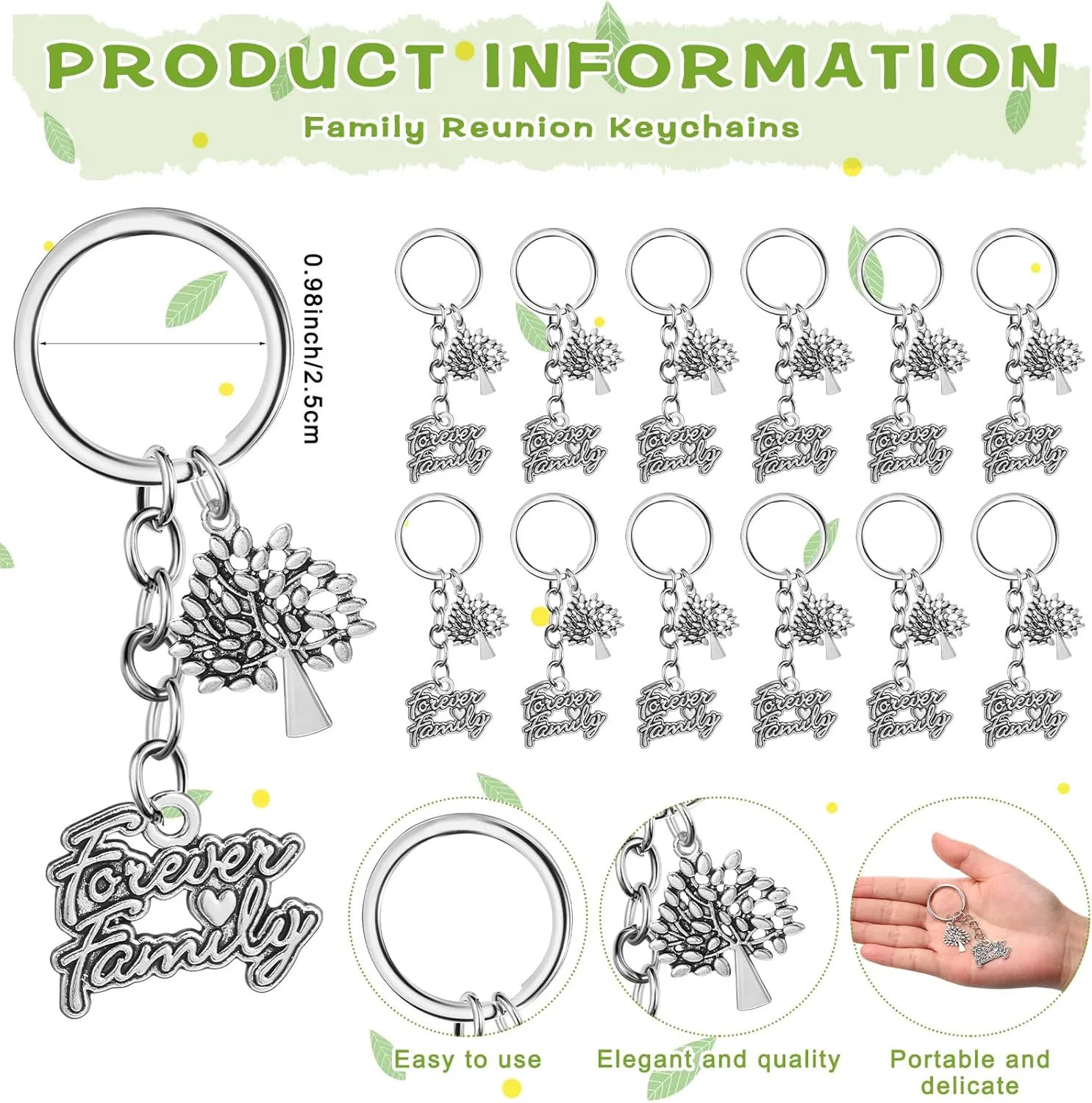 36 Sets Family Reunion Party Favors for Guests Forever Tree Keychains Bulk Gift Cards Bags for Souvenirs