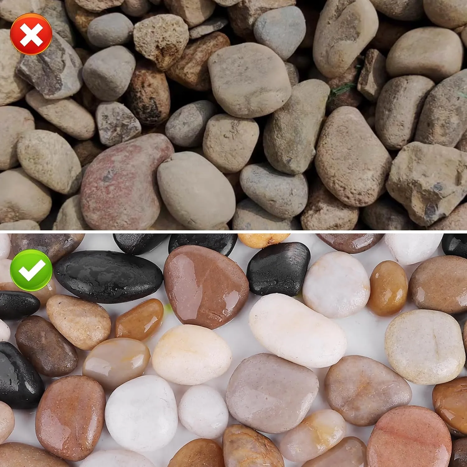 5 lbs Natural River Rocks 1-2 Inch Ornamental Polished Pebbles Small Rocks Pebbles for Indoor Plants Decorative Rocks for Potted Plants Aquarium Gravel River Rocks for Plants,Aquarium,Fish Tank,Vases