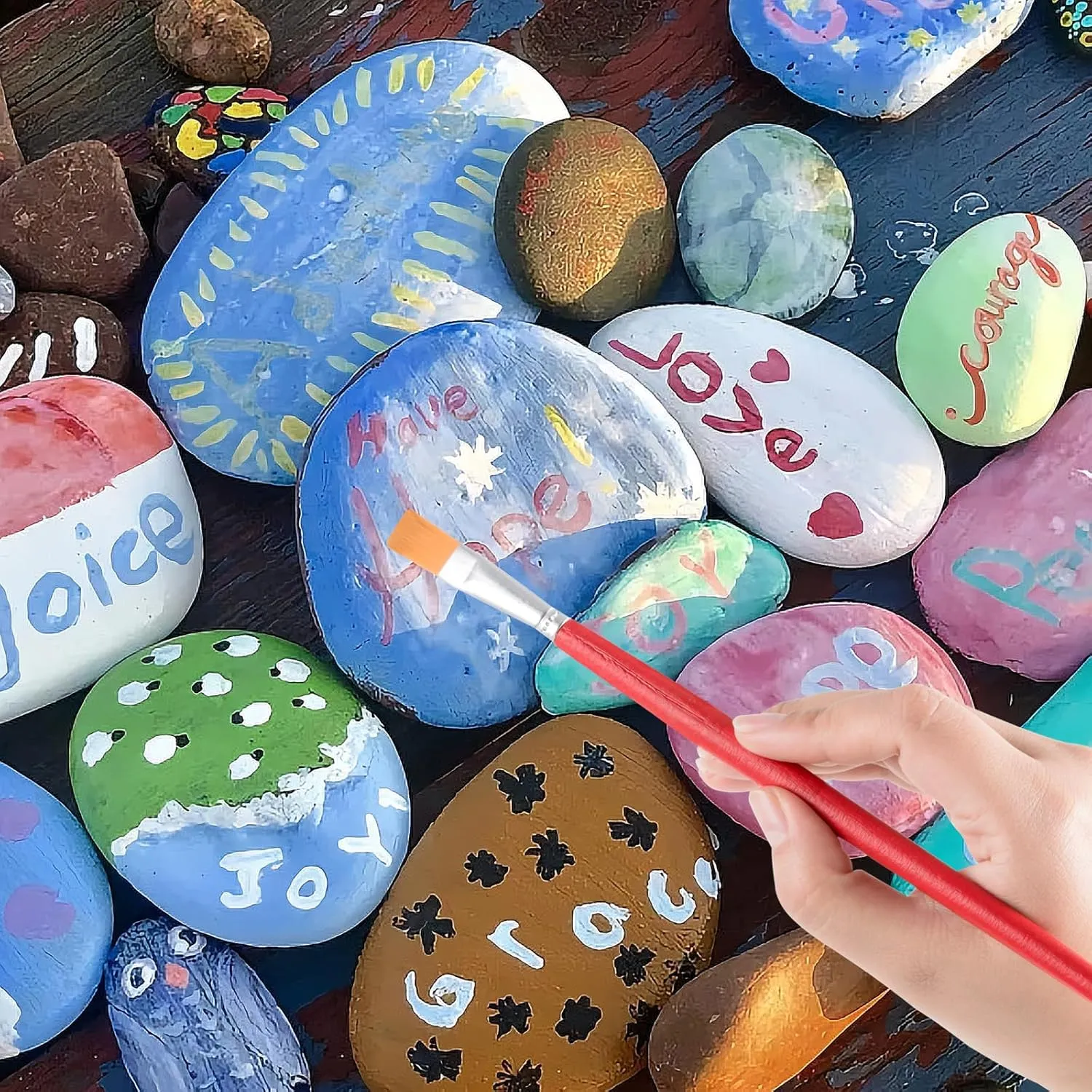5 lbs Natural River Rocks 1-2 Inch Ornamental Polished Pebbles Small Rocks Pebbles for Indoor Plants Decorative Rocks for Potted Plants Aquarium Gravel River Rocks for Plants,Aquarium,Fish Tank,Vases