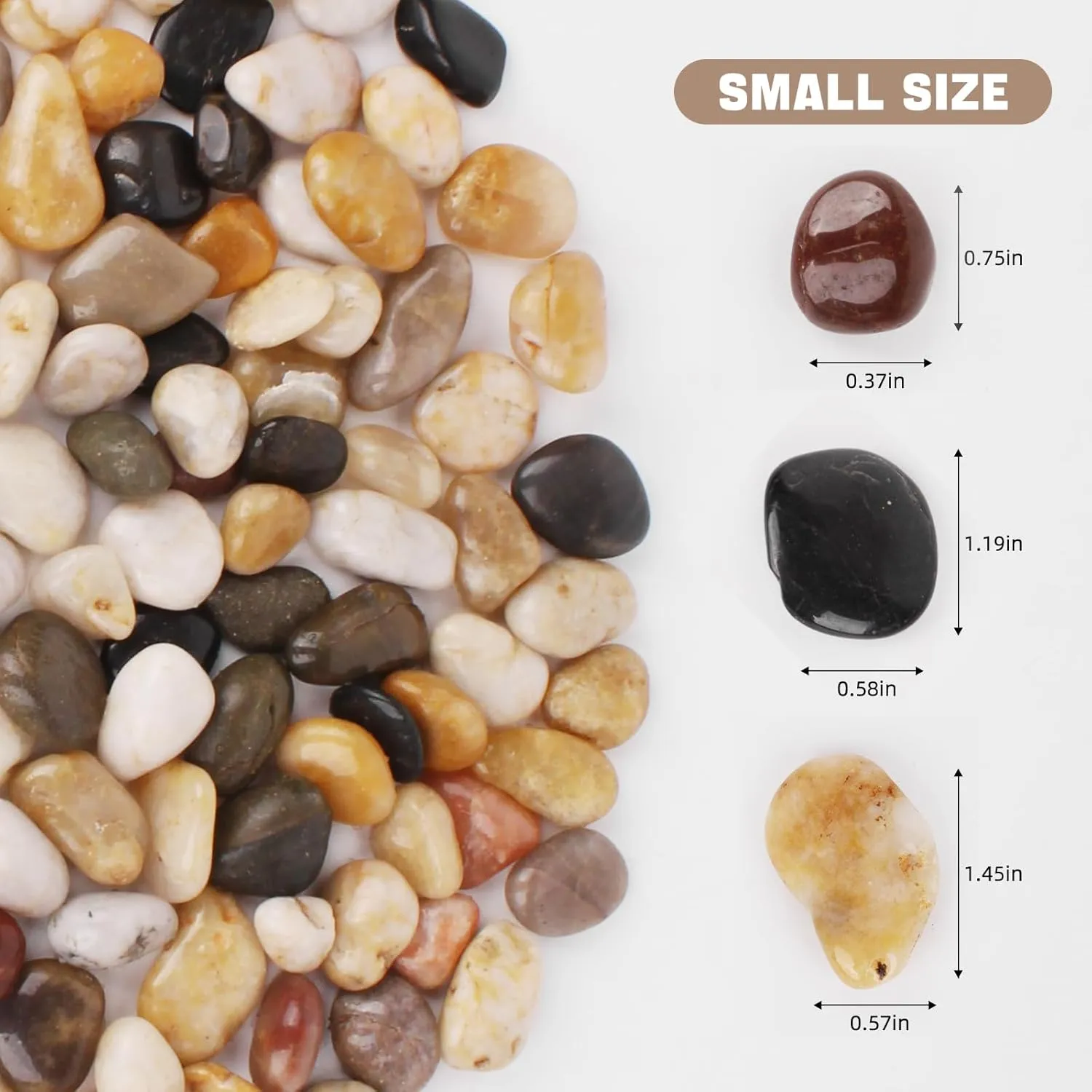 5 lbs Natural River Rocks 1-2 Inch Ornamental Polished Pebbles Small Rocks Pebbles for Indoor Plants Decorative Rocks for Potted Plants Aquarium Gravel River Rocks for Plants,Aquarium,Fish Tank,Vases