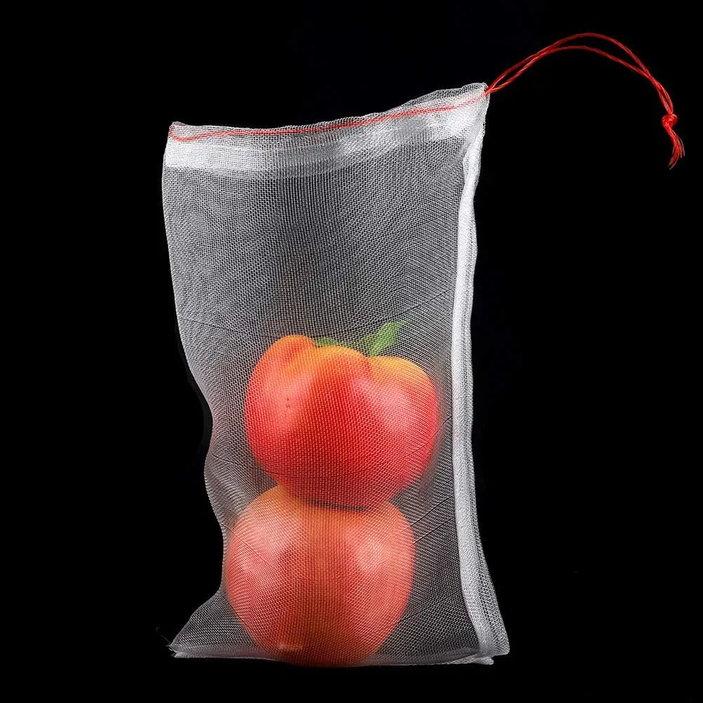 50pcs Plant Fruit Protection Bags Drawstring Mesh Bag Against Garden Tools for Farm (25 * 15cm)
