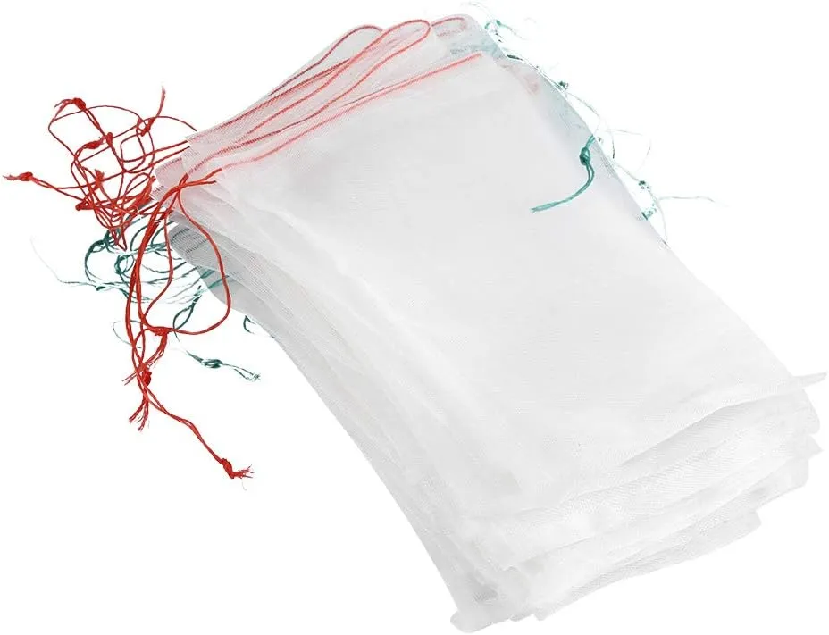 50pcs Plant Fruit Protection Bags Drawstring Mesh Bag Against Garden Tools for Farm (25 * 15cm)