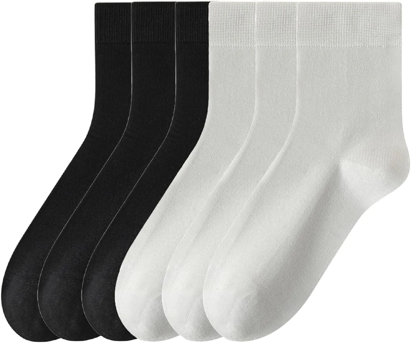6 Pairs Womens Mulberry Silk Crew Socks, Soft Spring Autumn Socks Above Ankle Socks for Casual Dress Size 5-9