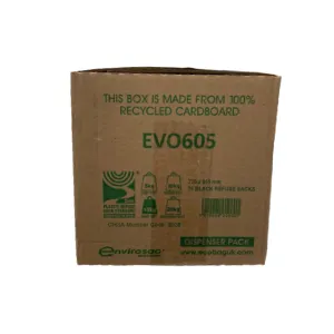 75 x Black Bags on Roll Cube Dispenser 15kg