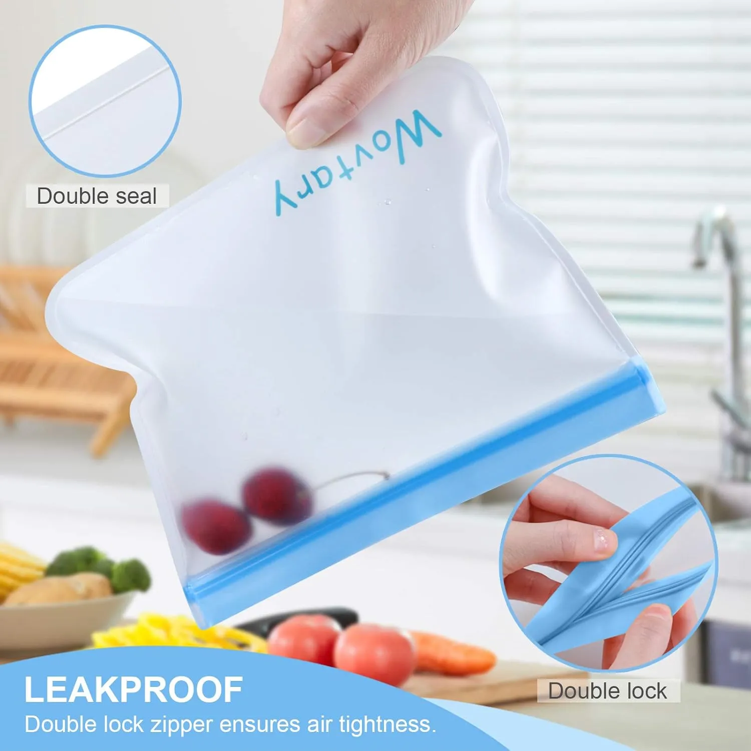 9 Pack Reusable Sandwich Bags,Dishwasher Safe Reusable Storage Bags,Reusable Snack Bags Leakproof Silicone - Free Plastic BPA Free Bags for Food Travel (9 Pack- 5 Sandwich Bags 4 Gallon Bags)