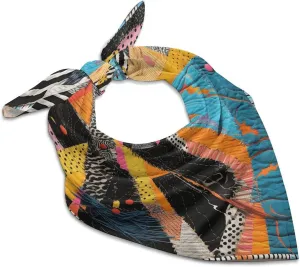 A Colorful Quilt Silk Scarf Fashion Satin Head Scarf Lightweight Head Scarves for Neck Silk Scarves for Women Men Boho Hair Wrap Sleeping Kerchief Bandanas Pocket Square 18" X 18"