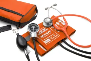 ADC Pro's Combo III Professional Adult Pocket Aneroid/Clinician Scope Set with Prosphyg 778 Blood Pressure Sphygmomanometer, Adscope 603 Stethoscope, and Matching Nylon Carrying Case, Orange