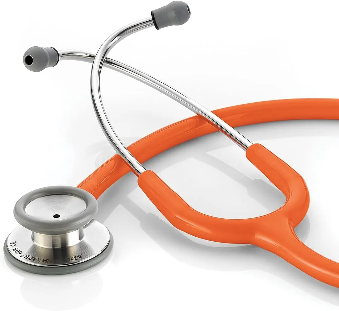ADC Pro's Combo III Professional Adult Pocket Aneroid/Clinician Scope Set with Prosphyg 778 Blood Pressure Sphygmomanometer, Adscope 603 Stethoscope, and Matching Nylon Carrying Case, Orange