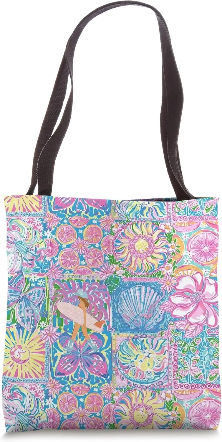Aesthetic Coquette Collage Preppy Coastal European Summer Tote Bag