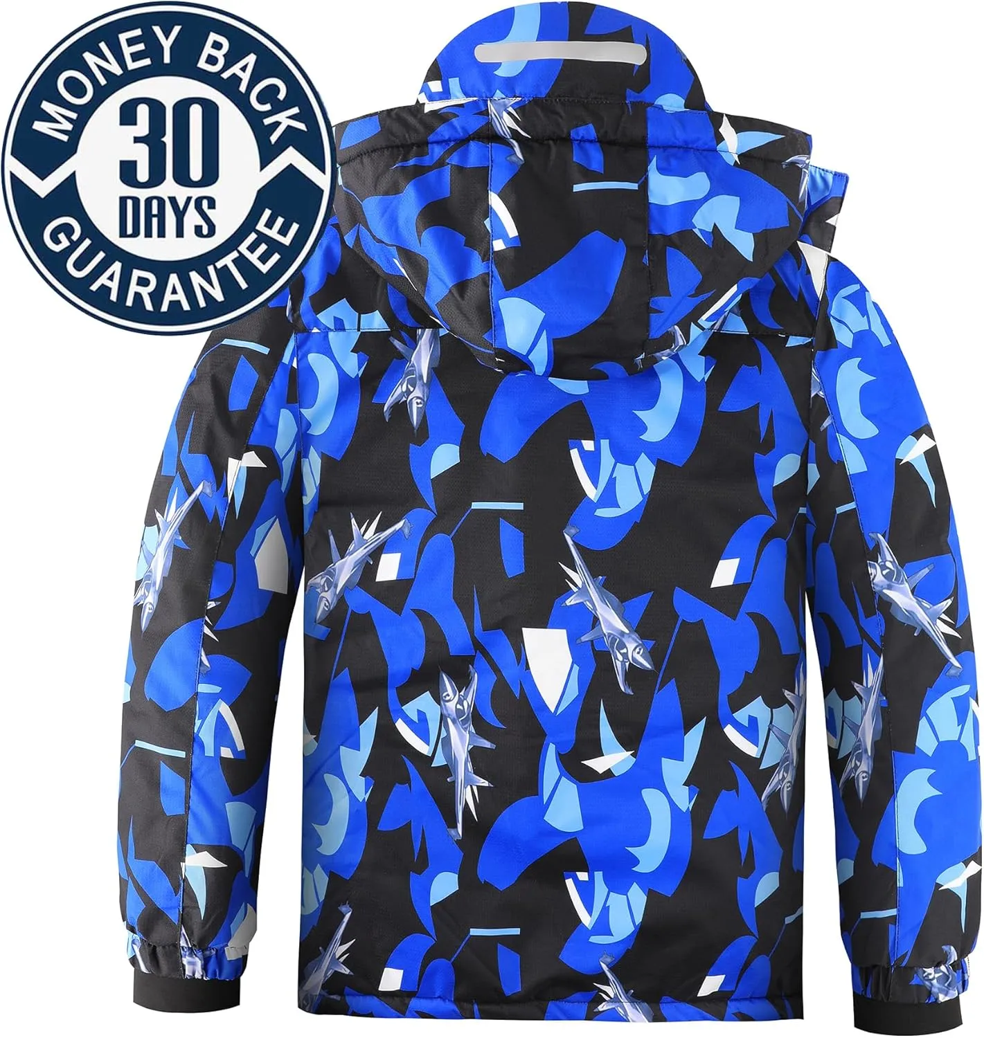 AFILOK Boy's Ski Jacket Waterproof Breathable Kids Fleece Lined Windproof Hooded Snowboard Coats