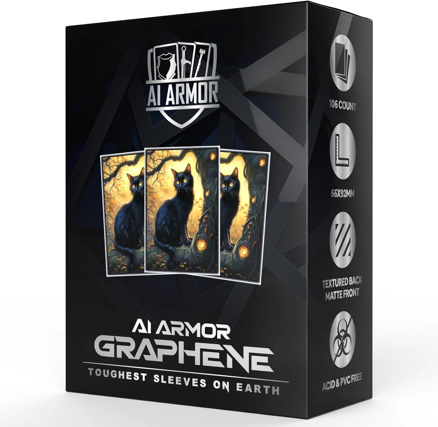 Ai Armor Graphene Series (Black Cat) - 105ct Textured Matte TCG/MTG Art Sleeves