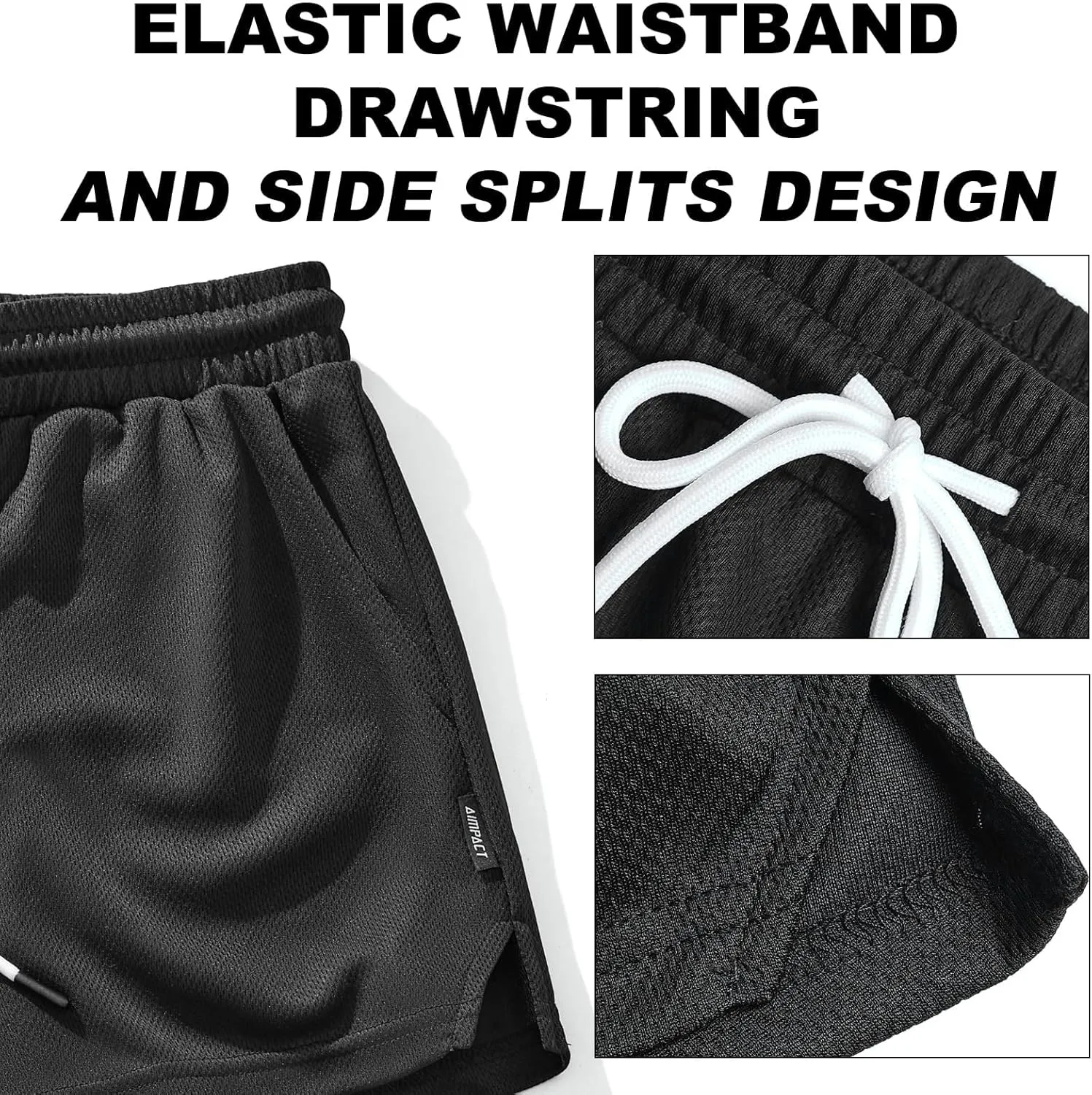 AIMPACT Mens Mesh Running Shorts 3 Inch Quick Dry Gym Athletic Workout Shorts for Men with Pockets