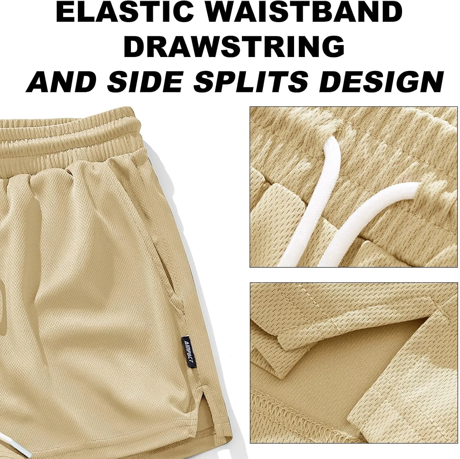 AIMPACT Mens Mesh Running Shorts 3 Inch Quick Dry Gym Athletic Workout Shorts for Men with Pockets