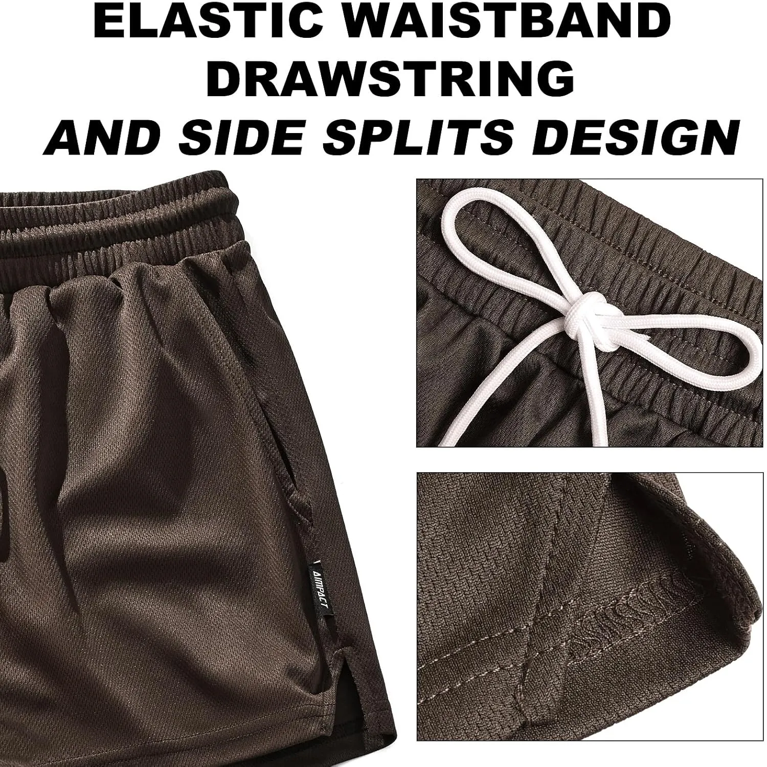 AIMPACT Mens Mesh Running Shorts 3 Inch Quick Dry Gym Athletic Workout Shorts for Men with Pockets