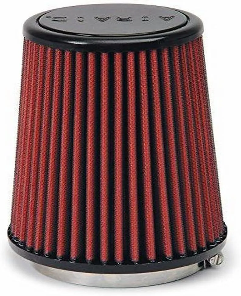 Airaid 700-433 Universal Clamp-On Air Filter: Round Tapered; 3.25 in (83 mm) Flange ID; 7 in (178 mm) Height; 4.625 in (117 mm) Base; 3.5 in (89 mm) Top
