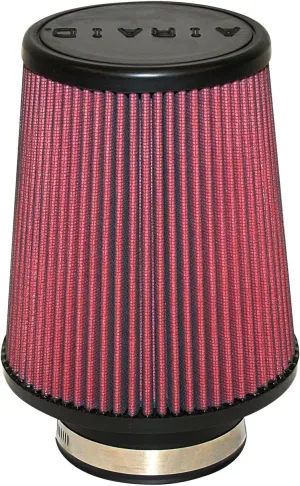 Airaid 700-451 Universal Clamp-On Air Filter: Round Tapered; 3.5 in (89 mm) Flange ID; 7 in (178 mm) Height; 6 in (152 mm) Base; 4.625 in (117 mm) Top