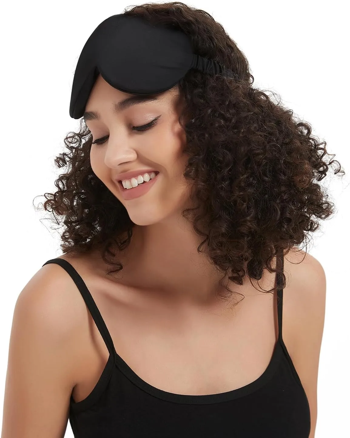 ALASKA BEAR Sleep Mask with Silk-Covered Headband for Hair Care, Silk Eye Mask Comfortable Scrunchy Band Over Ears Non-Adjustable Elastic Strap (Thick, Luxury 22 Momme)