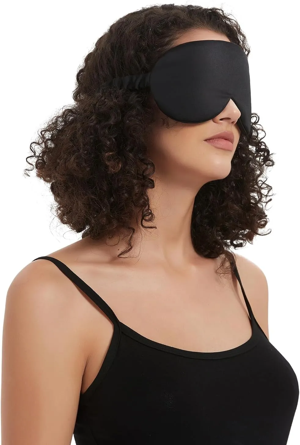 ALASKA BEAR Sleep Mask with Silk-Covered Headband for Hair Care, Silk Eye Mask Comfortable Scrunchy Band Over Ears Non-Adjustable Elastic Strap (Thick, Luxury 22 Momme)