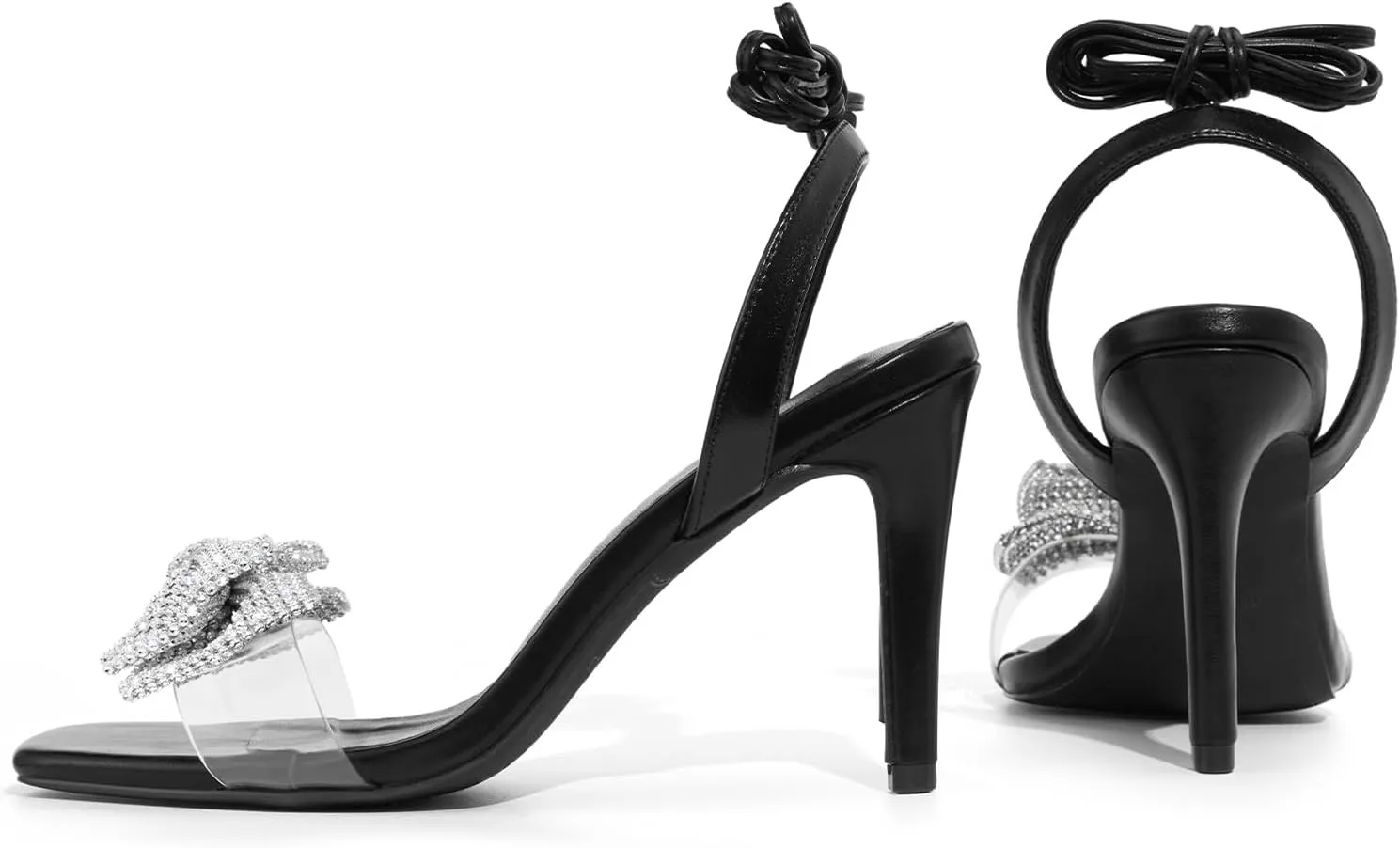 ALICEPUB Women's Braided Heeled Sandals 3 inch Chunky Block Heels Strappy Heels Square Open Toe Heels for Women Wedding Party Dressy
