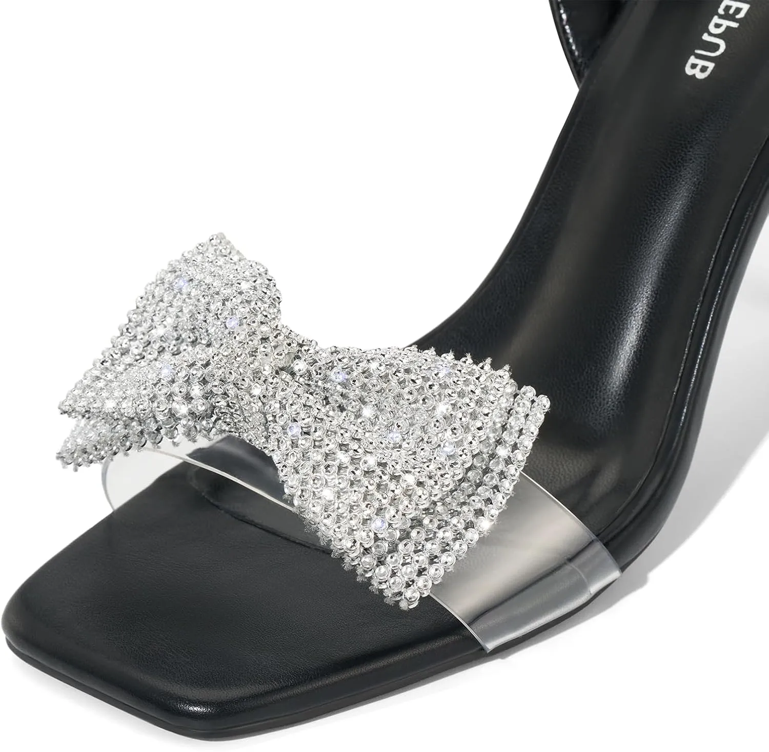 ALICEPUB Women's Braided Heeled Sandals 3 inch Chunky Block Heels Strappy Heels Square Open Toe Heels for Women Wedding Party Dressy