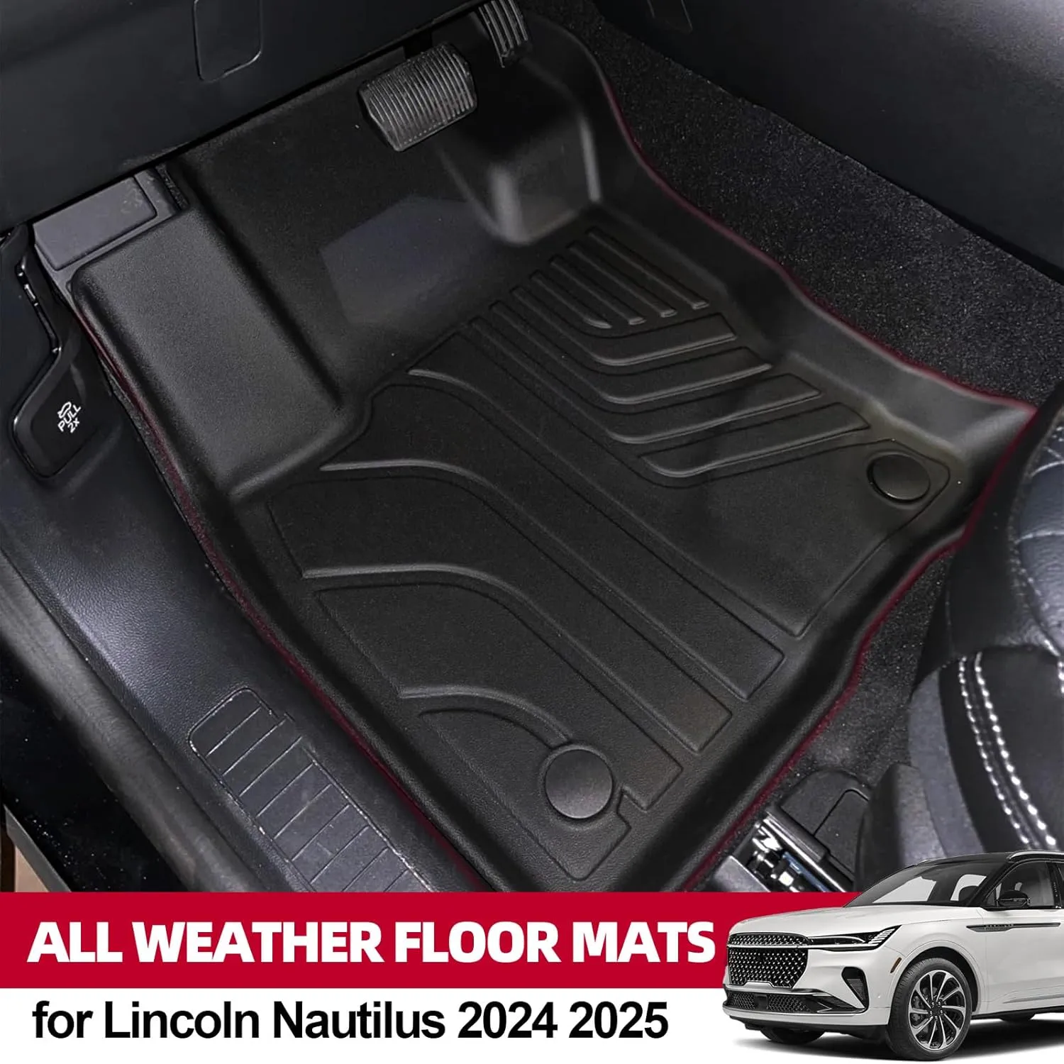 All Weather Floor Mats for Lincoln Nautilus 2024 2025 Floor Mats & Trunk Mat & Backrest Mats for Lincoln Nautilus Accessories All Season Guard Odorless Anti-Slip Floor Liner