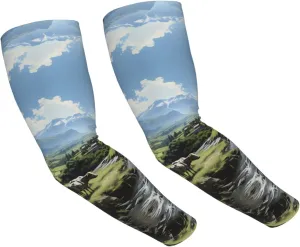 Alpine Farm Cows Adult ice silk sun protection arm sleeves, unisex cooling sleeves, suitable for gardening, golf, cycling and fishing