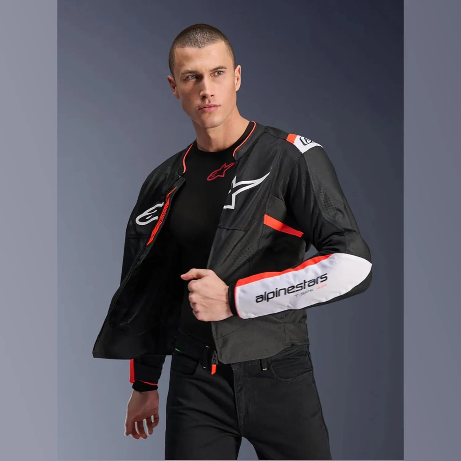 Alpinestars T SPS Air V2 Motorcycle Jacket Lightweight Mesh Ventilated, Sport Fit Tech Air