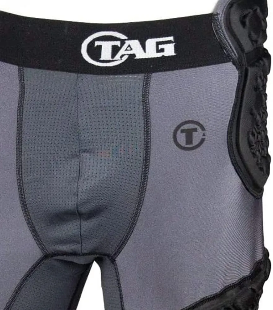 ALT III Adult High-Rise 5-Pad Integrated Girdle - Moisture-Wicking Padded Compression Girdle for Football - Mesh Ventilated Gussets - Sewn-in Hip, Tail, and Thigh Pads