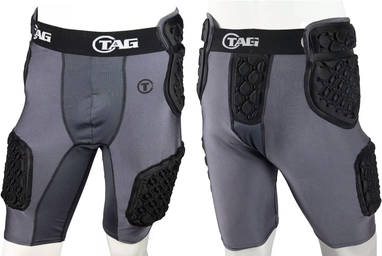 ALT III Adult High-Rise 5-Pad Integrated Girdle - Moisture-Wicking Padded Compression Girdle for Football - Mesh Ventilated Gussets - Sewn-in Hip, Tail, and Thigh Pads