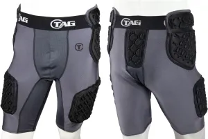 ALT III Adult High-Rise 5-Pad Integrated Girdle - Moisture-Wicking Padded Compression Girdle for Football - Mesh Ventilated Gussets - Sewn-in Hip, Tail, and Thigh Pads