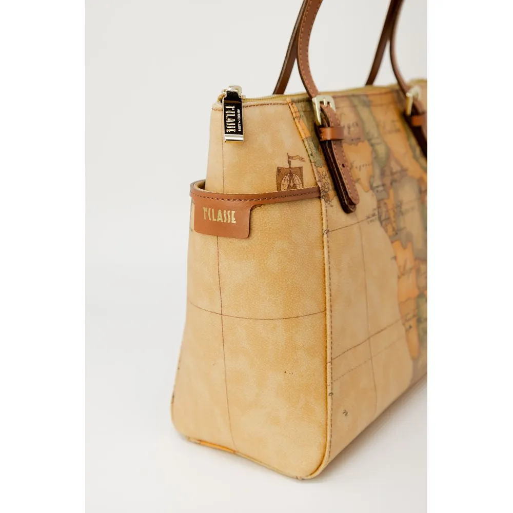 Alviero Martini Prima Classe Beige Cotton Handbag