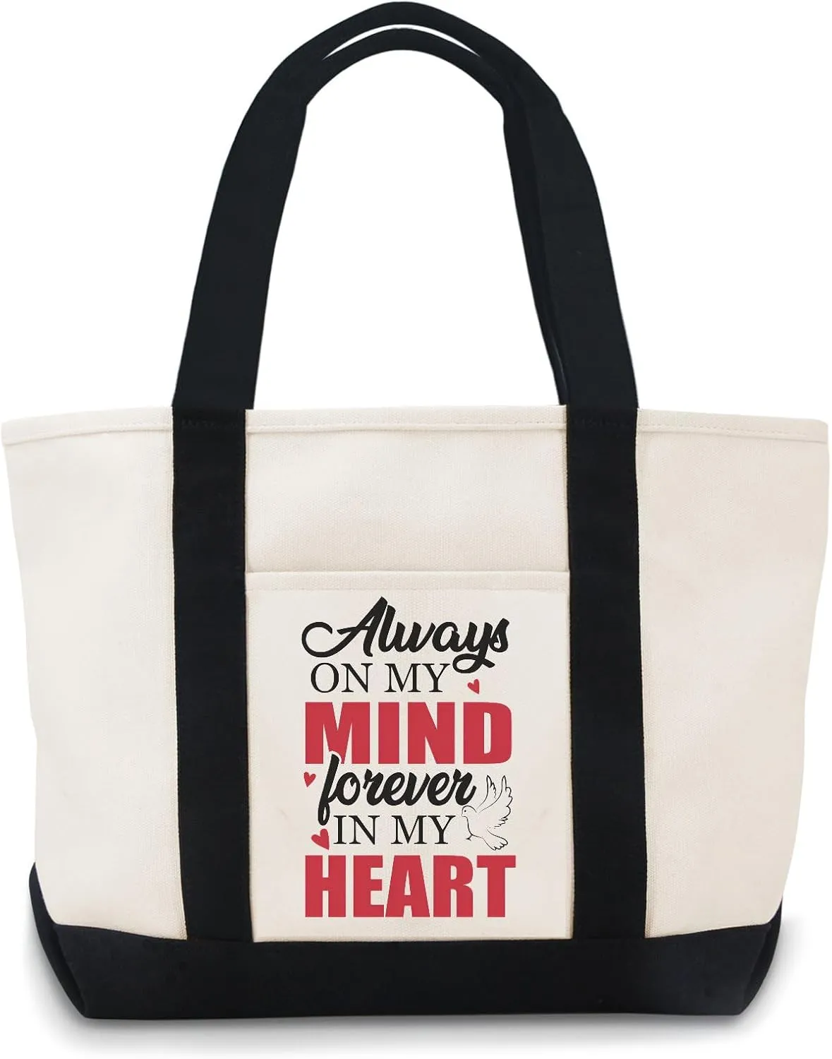 Always In My Minds Forever In My Heart Canvas Tote Bag Canvas Tote Bags Lightweight Reusable Grocery Shopping Cloth Bags