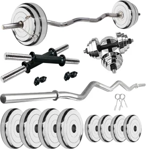 ALYV 30 kg Premium Steel Plate with One 3 Ft Curl and 1 Pair DM Rods Home Gym