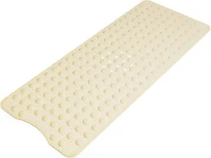 AmazerBath Shower Mat Non Slip 40 x 16 Inches, Shower Stall Mats with Suction Cups and Drain Holes, Non Slip Bath Mat for Tub for Elderly & Kids, Beige