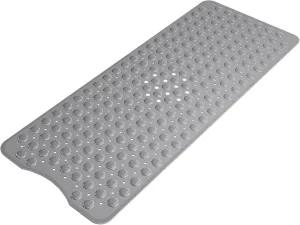 AmazerBath Shower Mat Non Slip 40 x 16 Inches, Shower Stall Mats with Suction Cups and Drain Holes, Non Slip Bath Mat for Tub for Elderly & Kids, Grey
