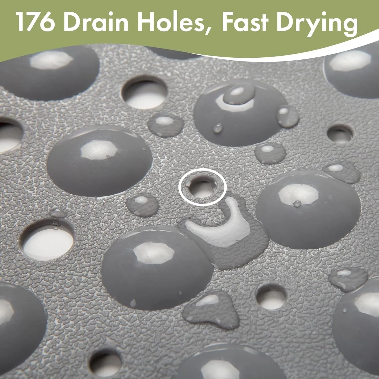 AmazerBath Shower Mat Non Slip 40 x 16 Inches, Shower Stall Mats with Suction Cups and Drain Holes, Non Slip Bath Mat for Tub for Elderly & Kids, Grey