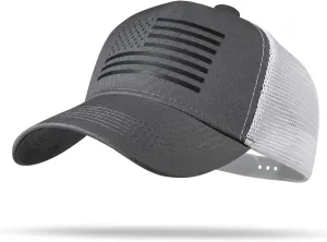 American Flag Trucker Hat - Snapback Hat, Baseball Cap for Men Women - Breathable Mesh Side, Adjustable Fit - for Casual Wear
