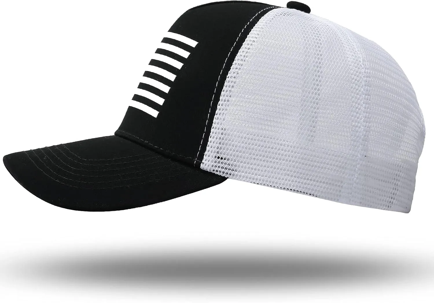 American Flag Trucker Hat - Snapback Hat, Baseball Cap for Men Women - Breathable Mesh Side, Adjustable Fit - for Casual Wear