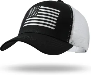 American Flag Trucker Hat - Snapback Hat, Baseball Cap for Men Women - Breathable Mesh Side, Adjustable Fit - for Casual Wear