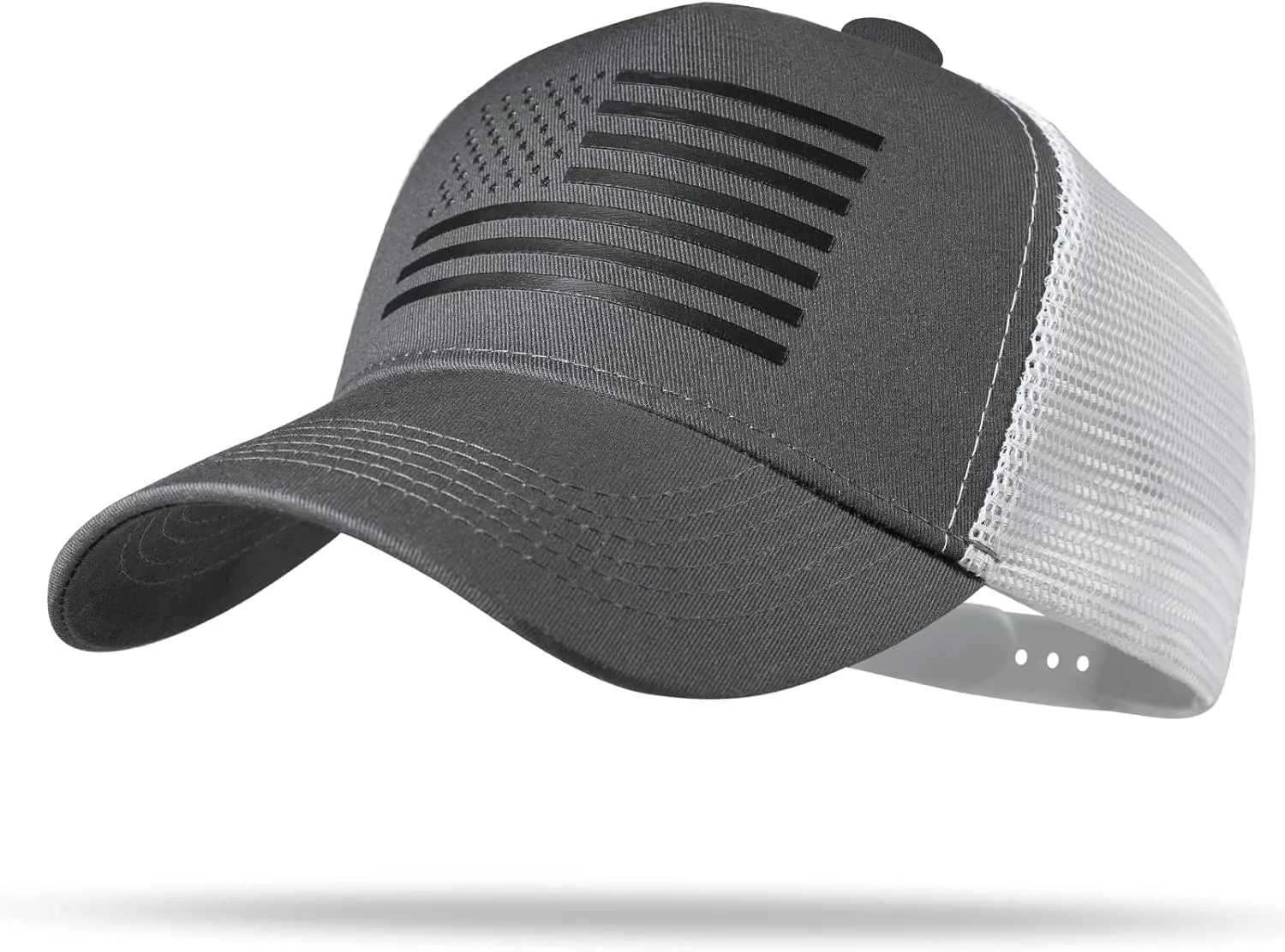 American Flag Trucker Hat - Snapback Hat, Baseball Cap for Men Women - Breathable Mesh Side, Adjustable Fit - for Casual Wear